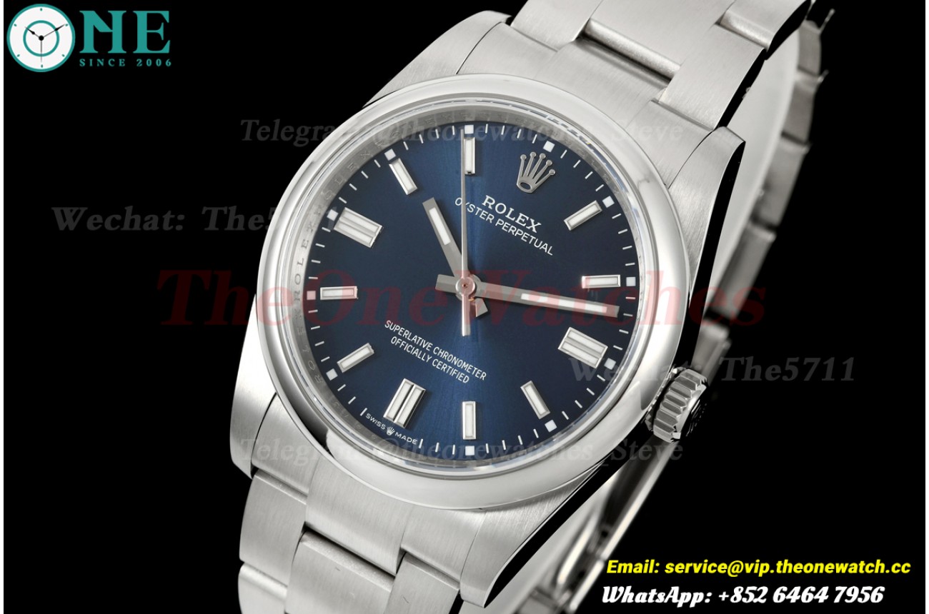 Oyster Perpetual 126000 36mm SS/SS Bright Blue Dial QF JH3230 (Free Sprung)