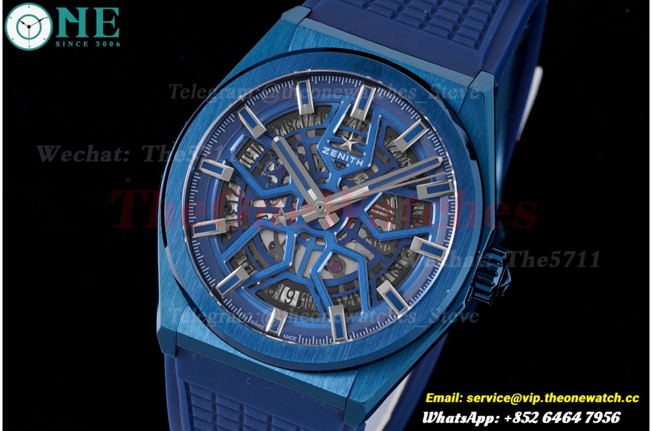 Defy Classic Blue Skeleton Dial PVD/RU LF V2 A2892
