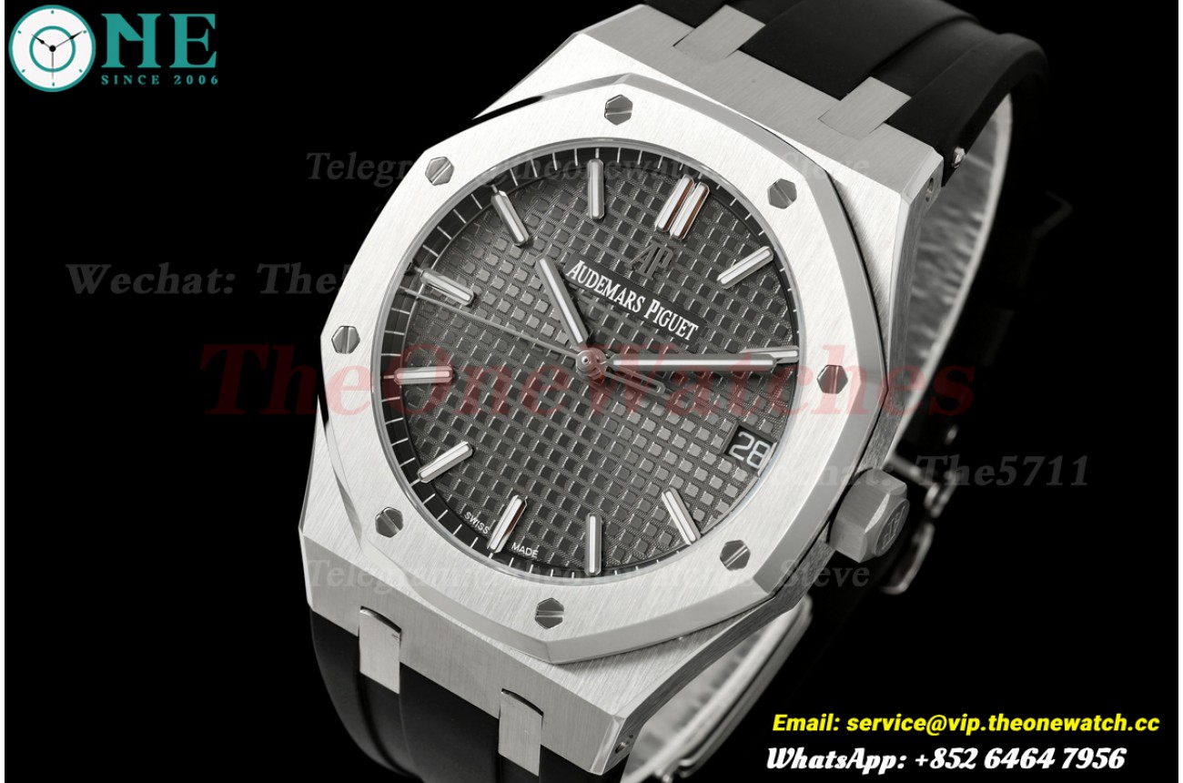 Royal Oak 41mm 15500 SS/RU Grey/Stk OCTA SA4302 (Free Sprung)