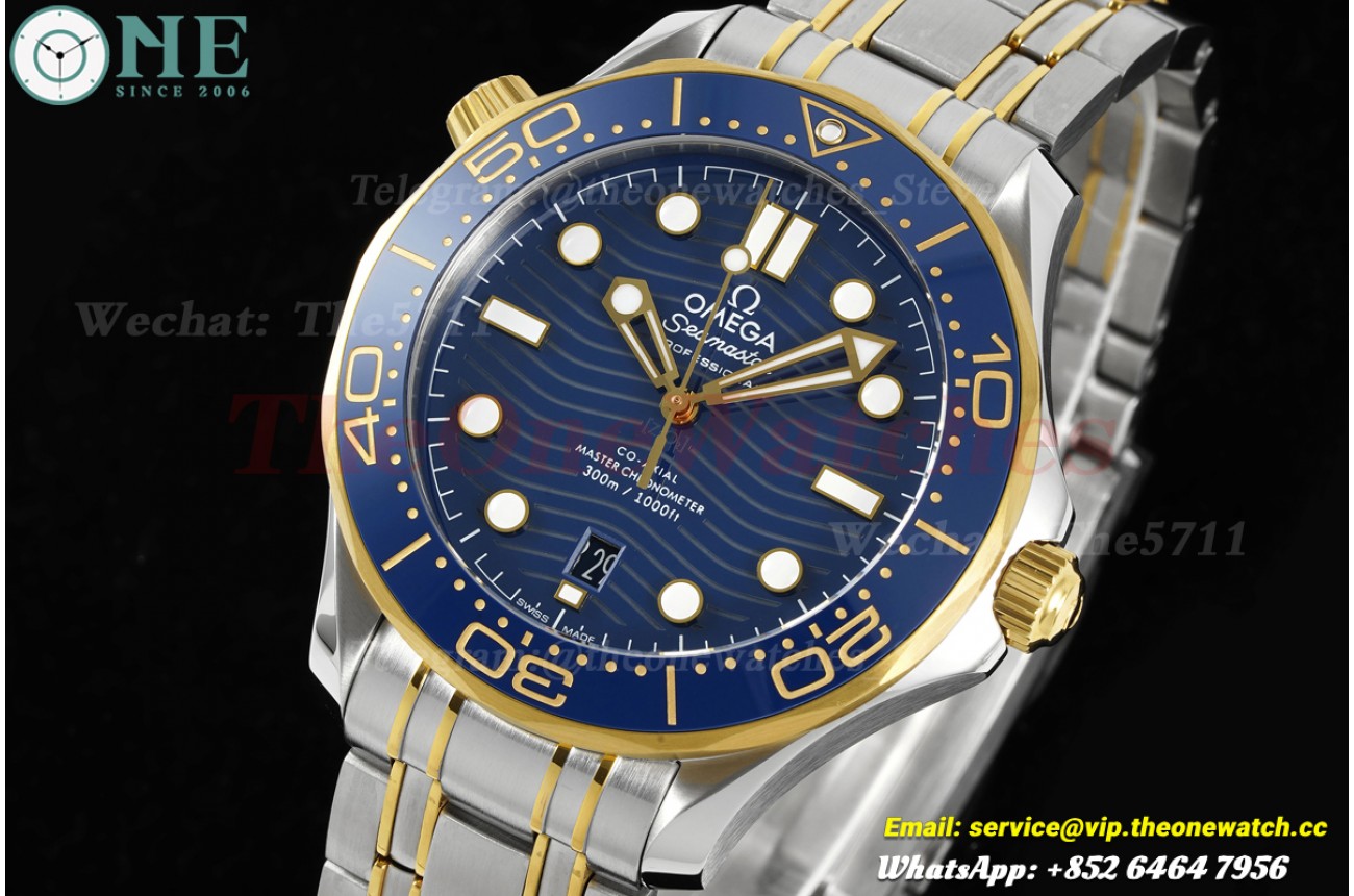 Seamaster 300m 2019 42mm YG/SS Blue/Dot Dial ORF OR8800 Super Clone