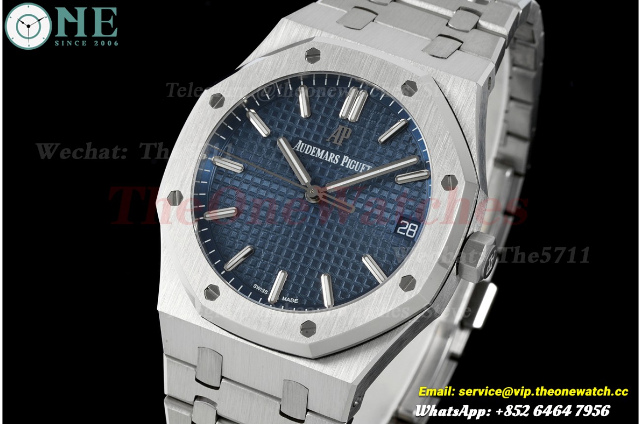 Royal Oak 15500 41mm SS/SS Blue/Stk JF SA4302