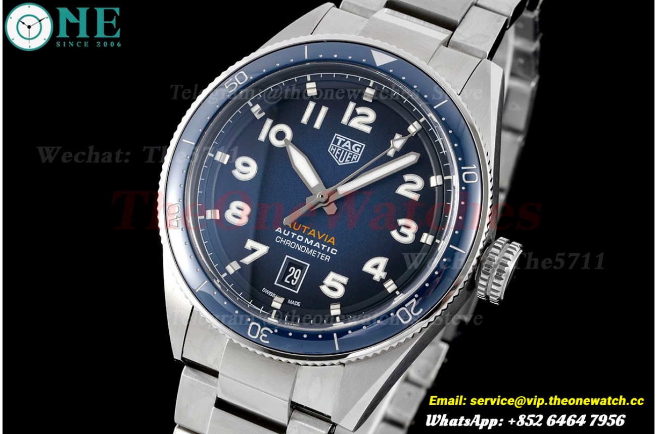 Autavia 42mm SS/SS Gradient Blue Dial TARF SW200