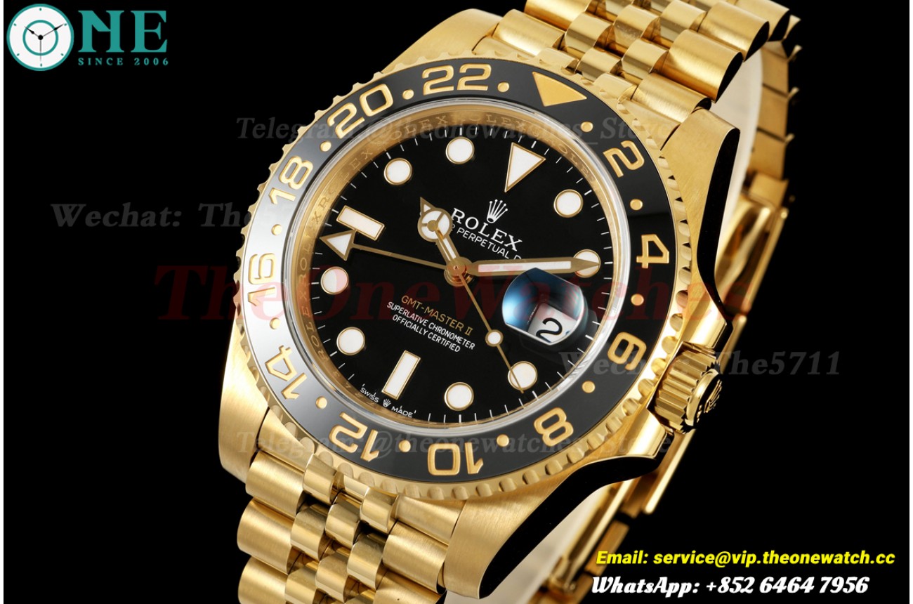 GMT Master II 126718GRNG Jub 40mm YG/YG Black Dial WF SH3285 (Weighted Approx.184)