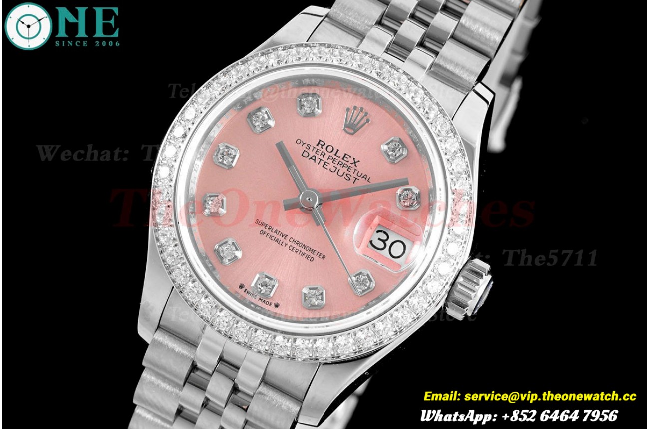 Datejust Ladies 28mm Dia SS/SS Pink/Dia TWS NH05