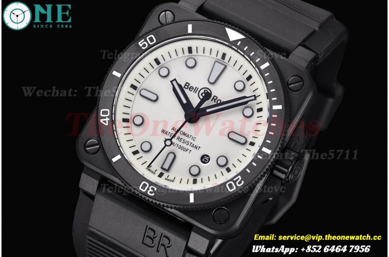 Instruments BR03 42mm DLC/RU White Dial BRF A2824