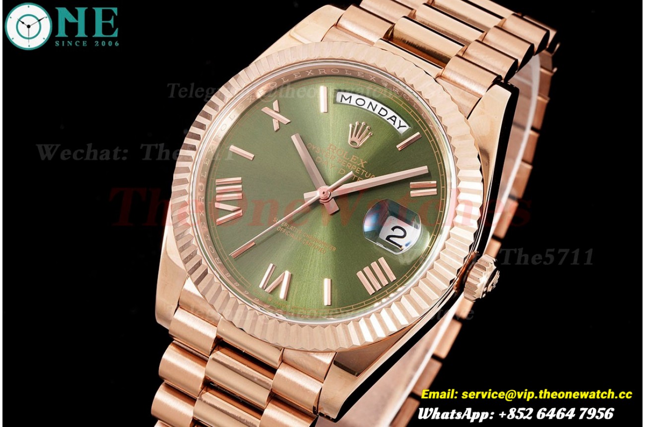 DayDate 228235 40mm Pres RG/RG Green Dial GSF A3255 (Tungsten Heavy Version)