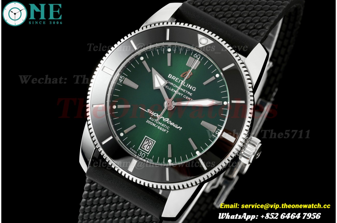 Superocean Heritage B20 42mm SS/RU Green Dial BLF A2824