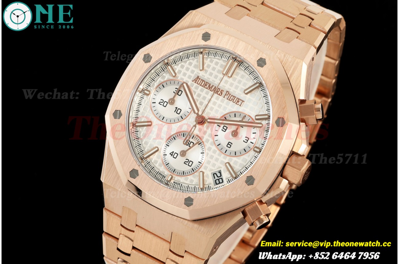 Royal Oak Chrono 26240OR “50th Anniversary” 41mm RG/RG White Dial DDF DD4401 (Weighted Approx.205g)
