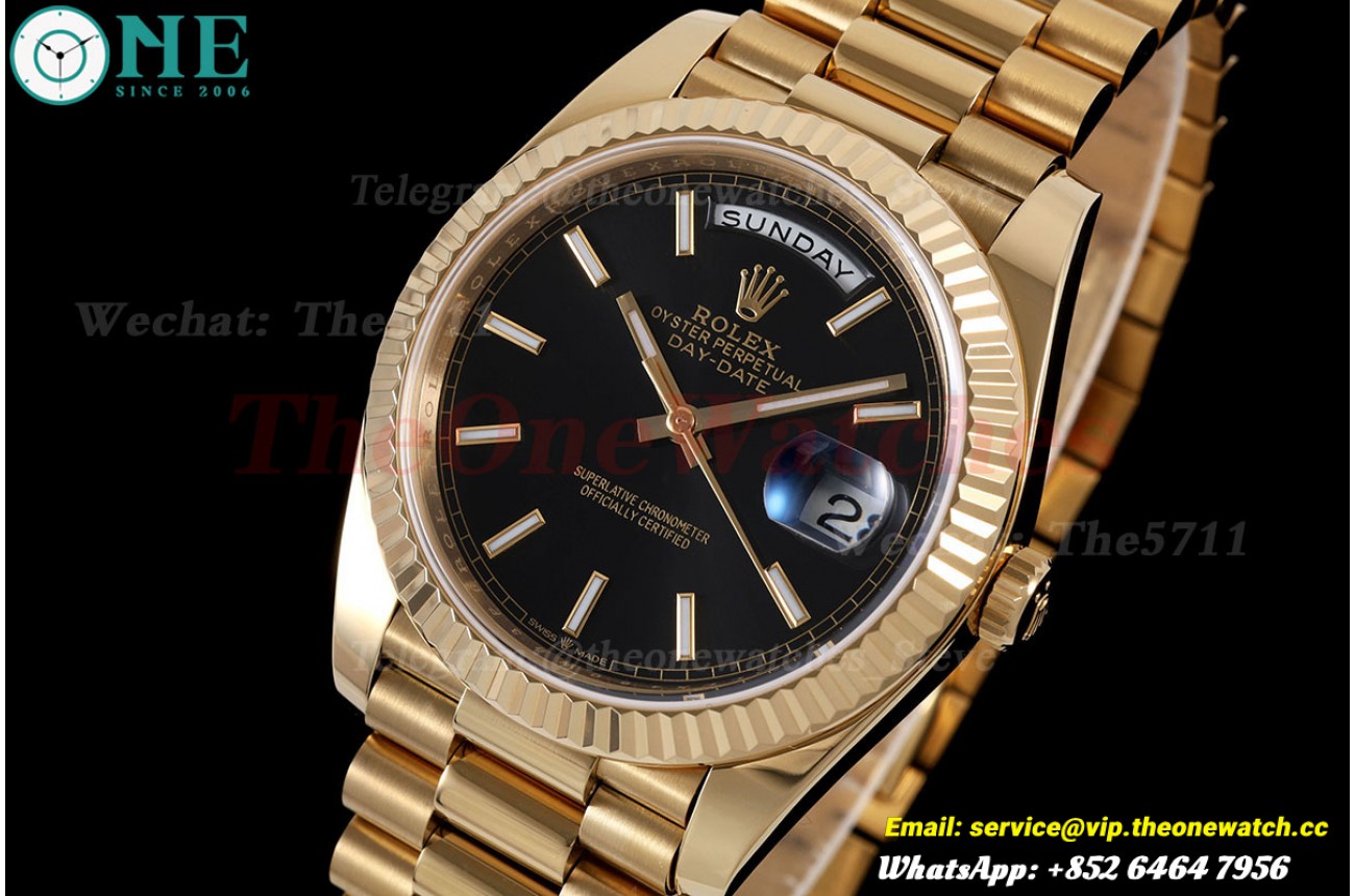 DayDate 228238 40mm YG/YG Black/Stk TMF VR3255 (Gain Weight)