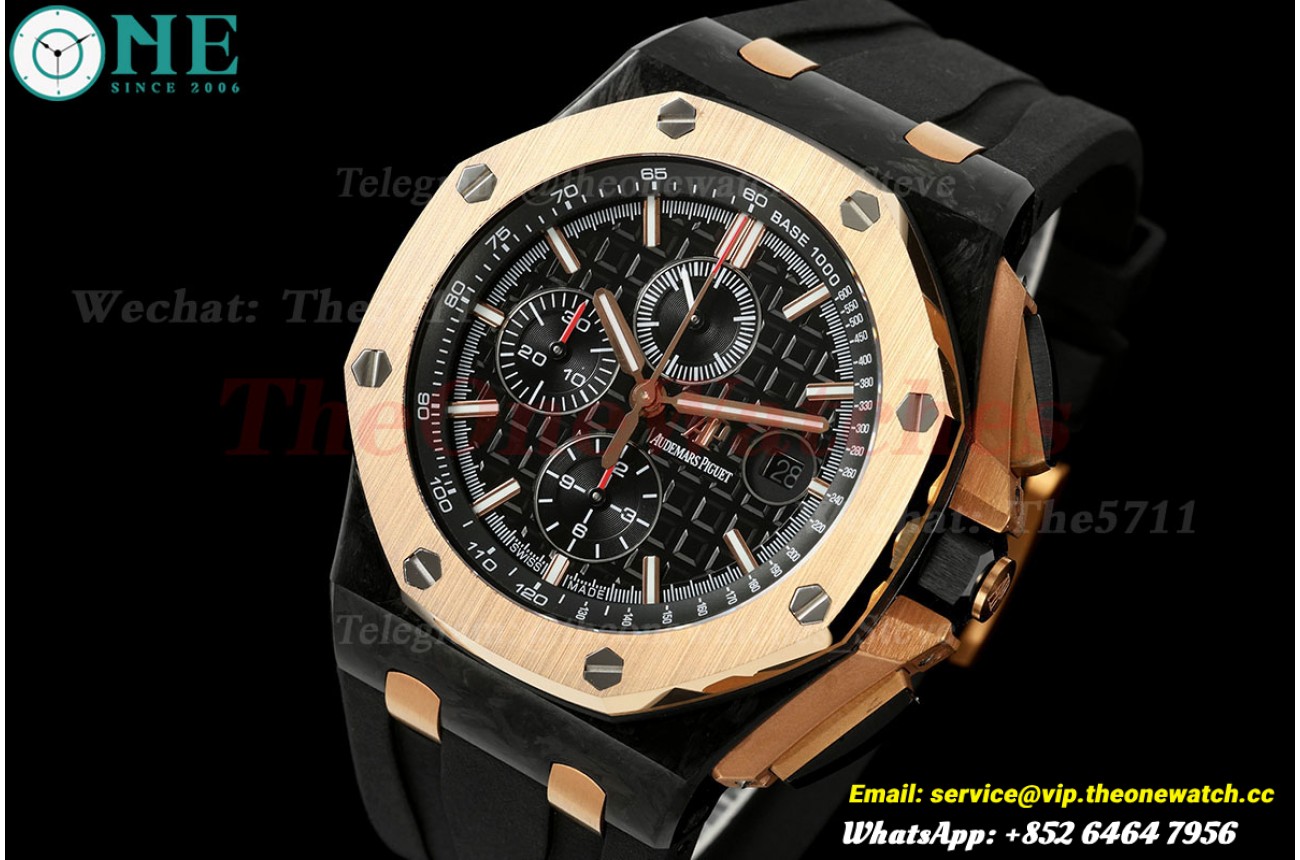 Royal Oak Offshore 26406FR 44mm Black Carbon/RU Black Dial JF A3126