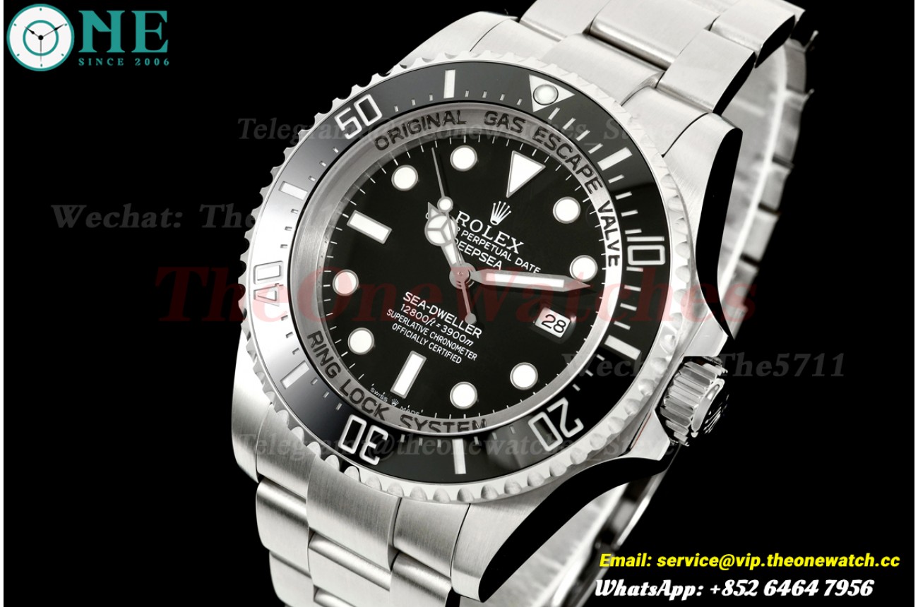 DeepSea dweller 126660 44mm SS/SS Black Dial QF JH3235 (Free Sprung)