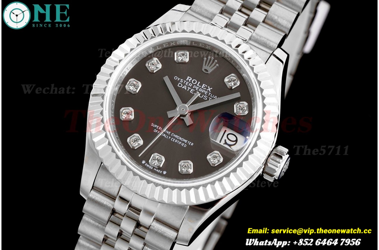 Datejust Ladies 28mm SS/SS Grey/Dia TWS NH05