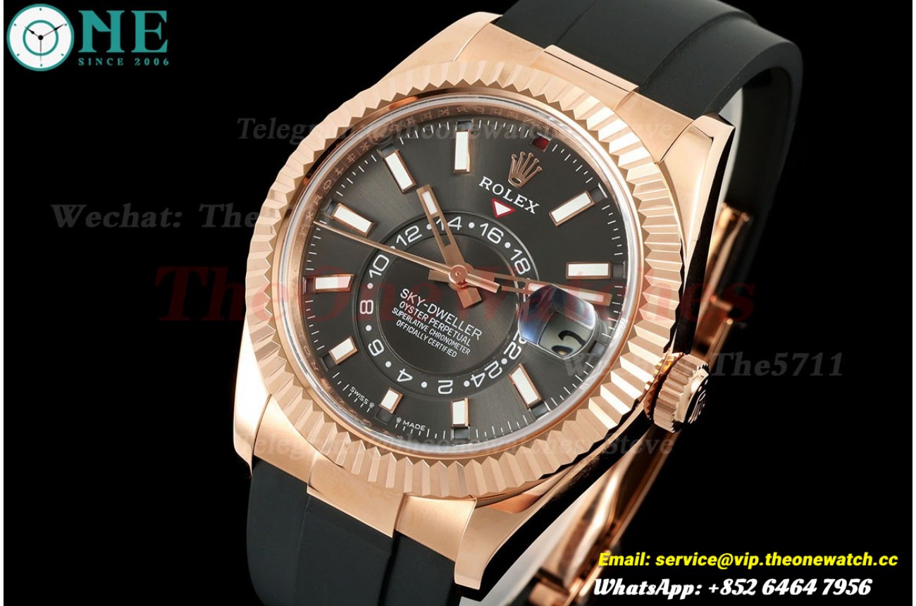 SkyDweller 336235 42mm Oys RG/RU Grey/Stk FNF A9002