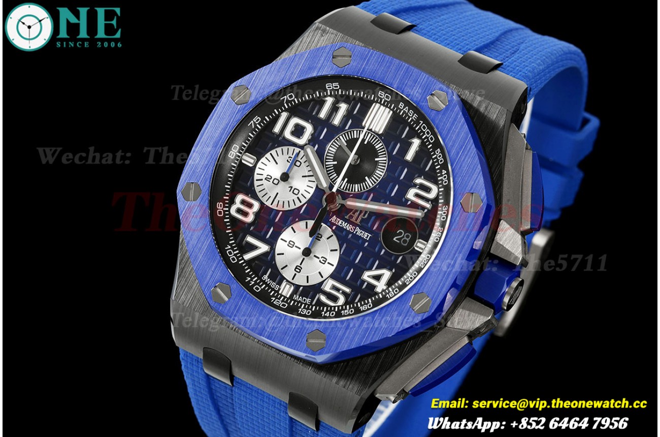 Royal Oak Offshore 26405CE 44mm Black Ceramic/RU Blue/Num Dial JF A3126