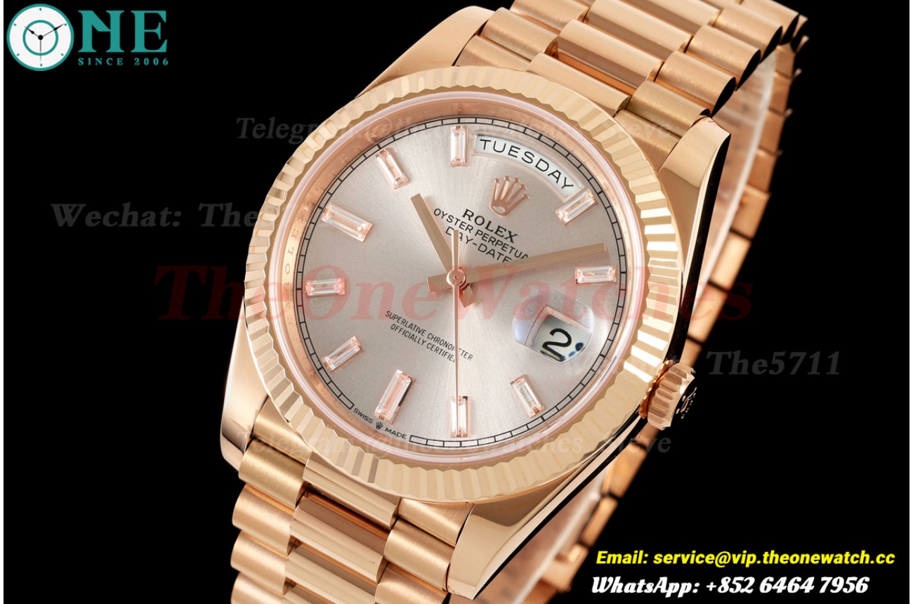 DayDate 228235 40mm RG/RG Silver/Dia RCF VR3255 (Weighted Approx.210g)