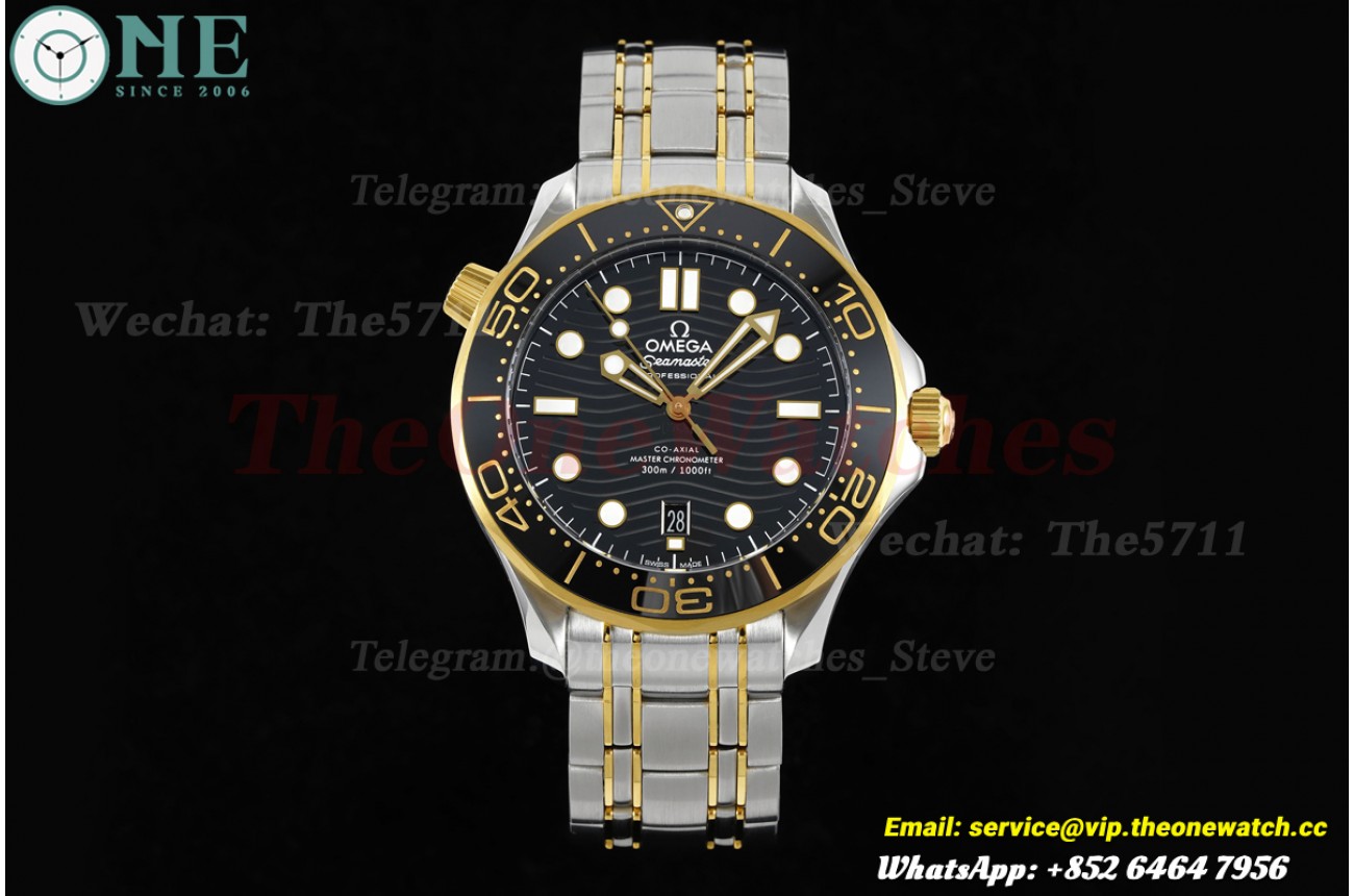 Seamaster 300m 2019 42mm YG/SS Black/Dot Dial VSF VS8800 Super Clone