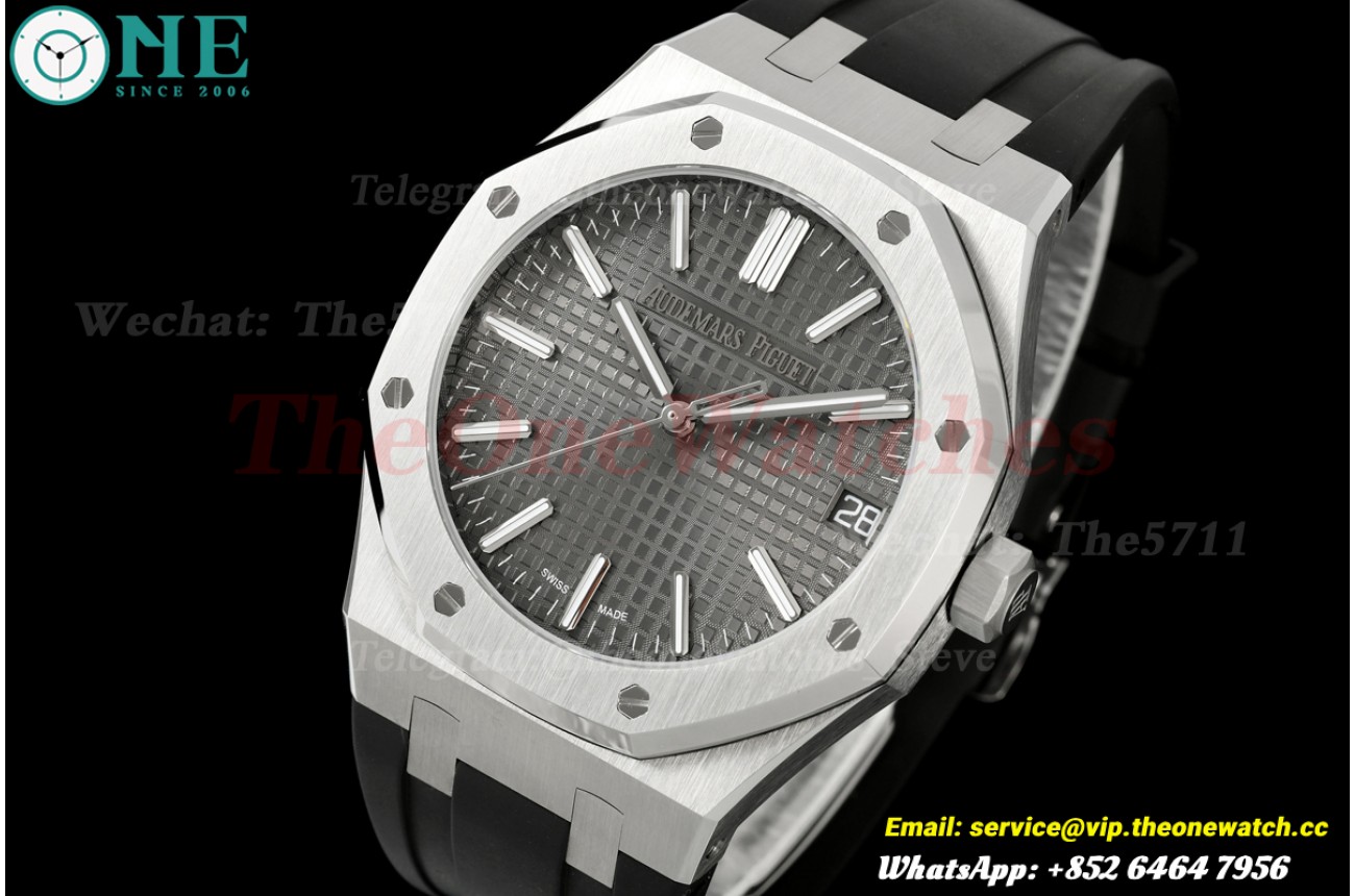 Royal Oak 41mm 15510 SS/RU Grey/Stk OCTA SA4302 (Free Sprung)