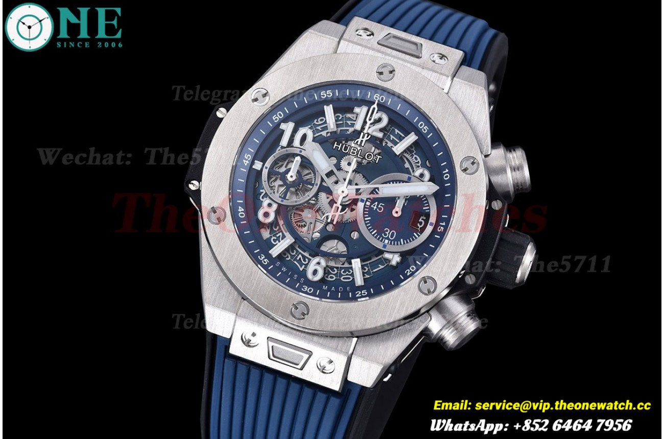 Big Bang Unico 42mm TI/RU Skeleton Blue Dial BBF HUB1280