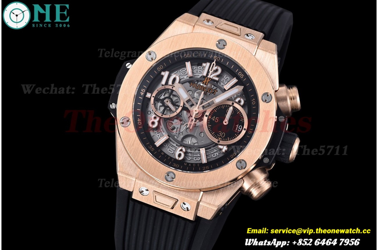 Big Bang Unico 42mm RG/RU Skeleton Black Dial BBF HUB1280