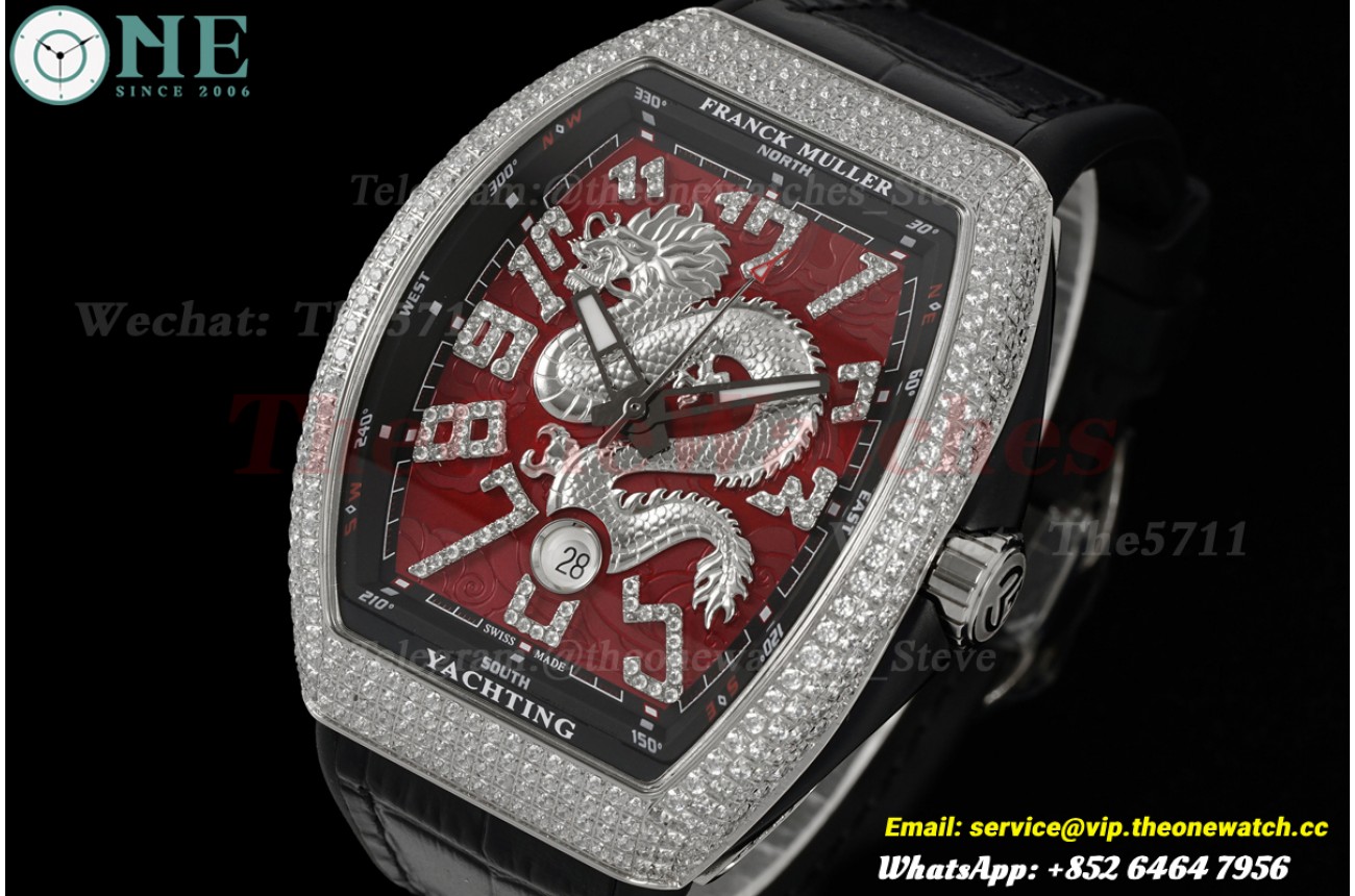 Yachting V45 Silver Dragon 44mm SS/RU Red Dial ABF A2824