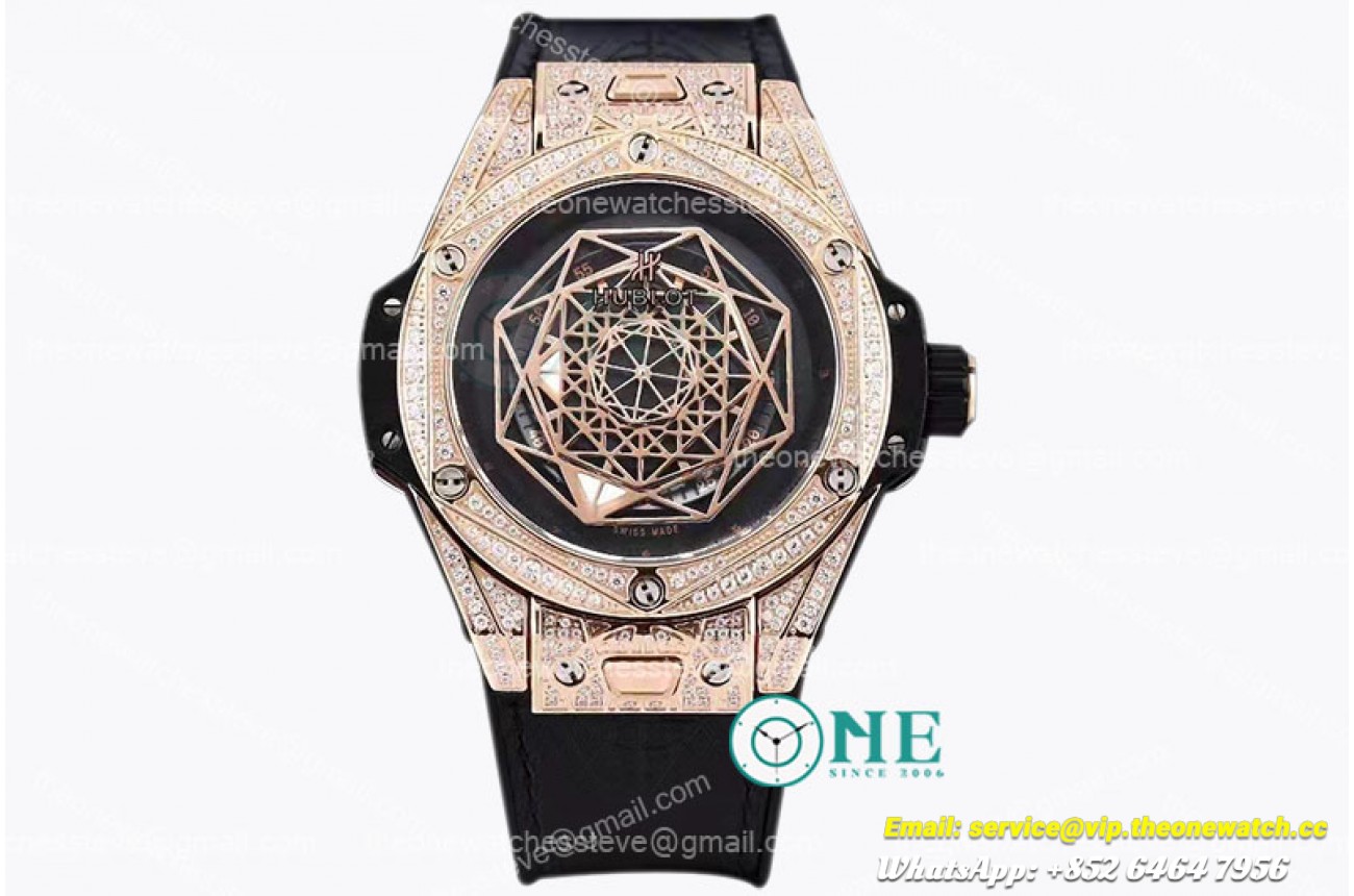Hublot - Big Bang Sang Bleu Ⅱ Diam RG/LE Blk ZF Original