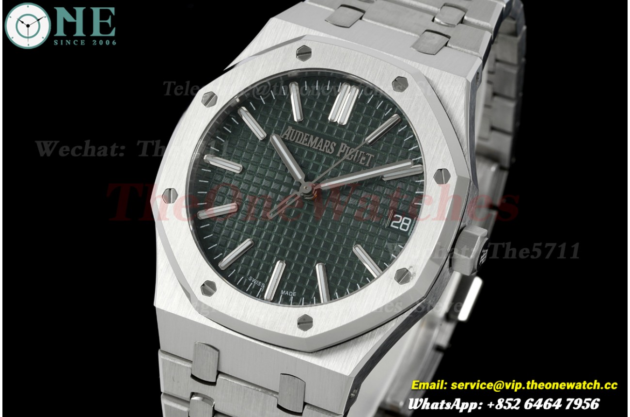 Royal Oak 15510 41mm SS/SS Green/Stk JF SA4302