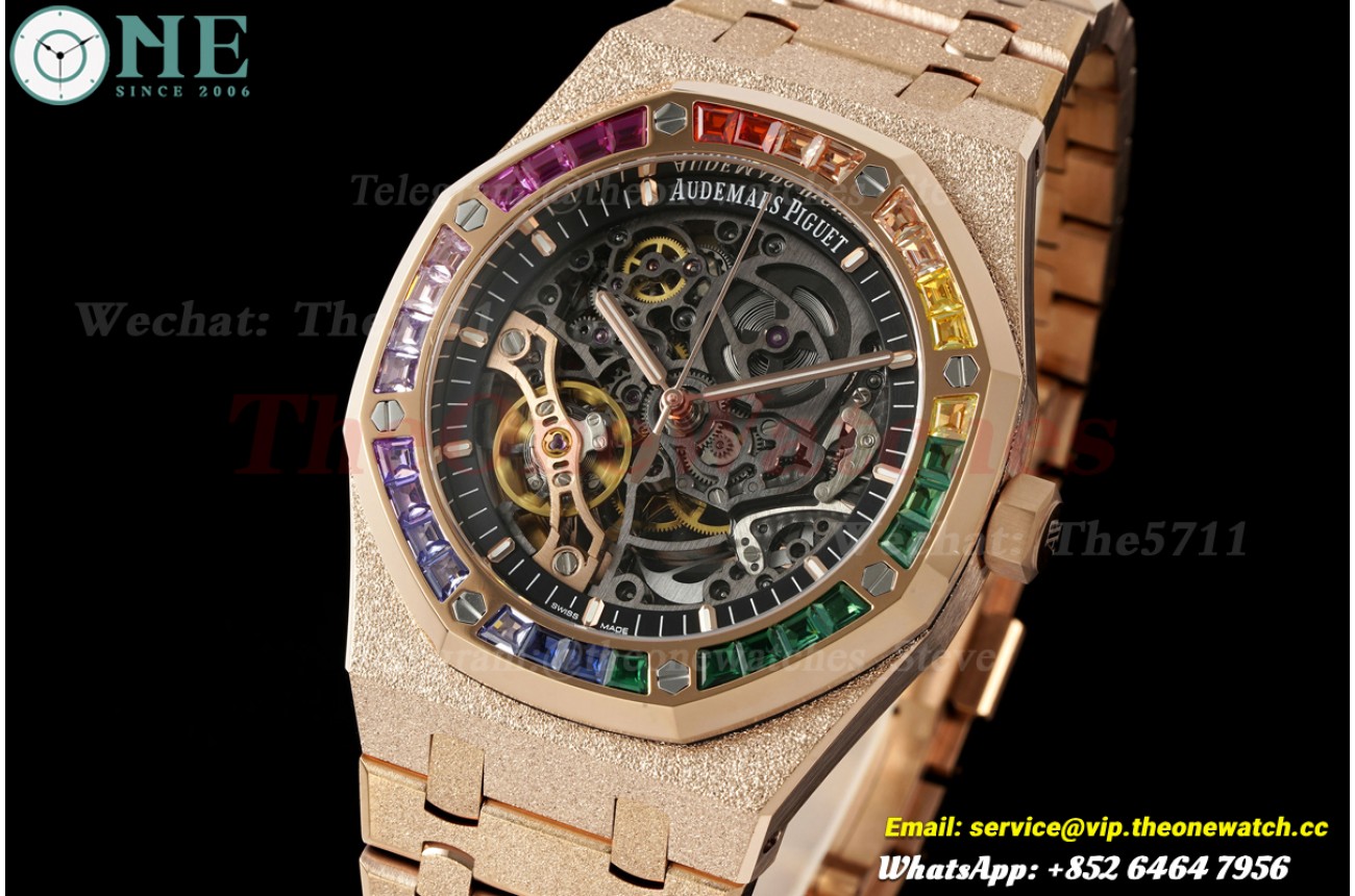 Royal Oak 15412OR Frosted 41mm DIa RG/RG Skeleton Dial THBF V3 SH3132 (Free Sprung)