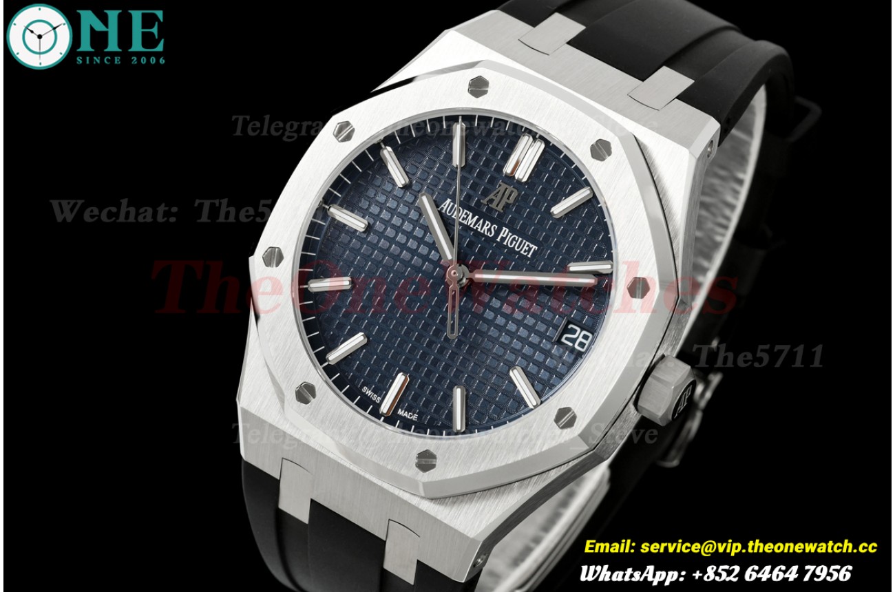 Royal Oak 41mm 15500 SS/RU Blue/Stk OCTA SA4302 (Free Sprung)