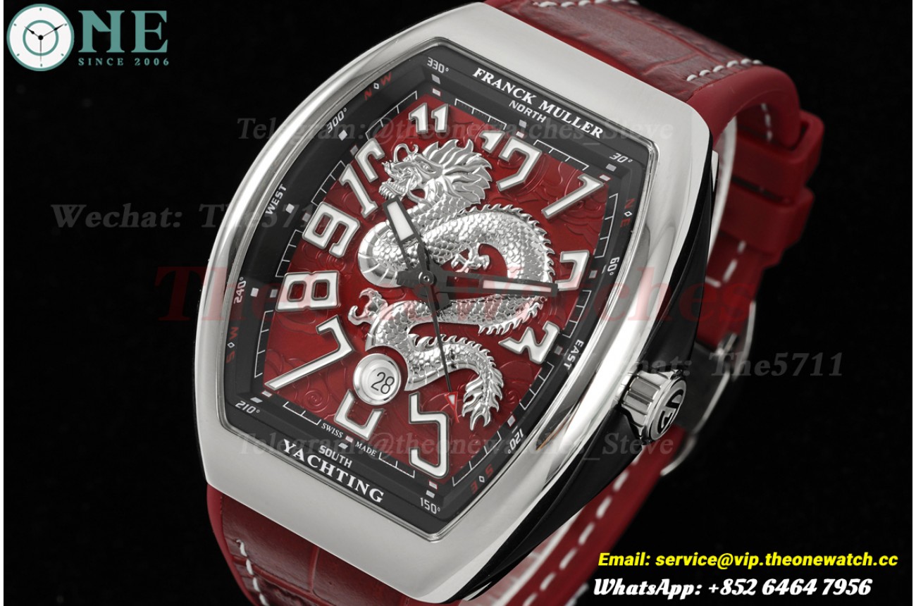 Yachting V45 Silver Dragon 44mm SS/RU Red Dial ABF A2824