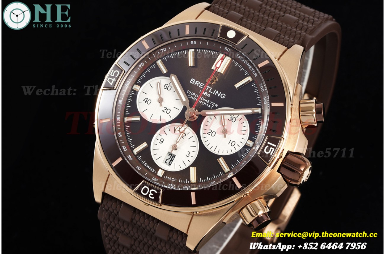 Super Chronomat B01 44MM Brown Bezel RG/RU Brown/Stk Dial BLF A7750