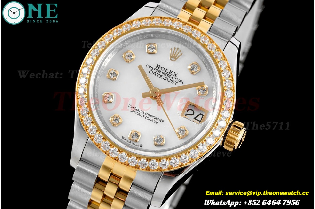 Datejust Ladies 28mm Dia YG/SS White Dial TWS NH05