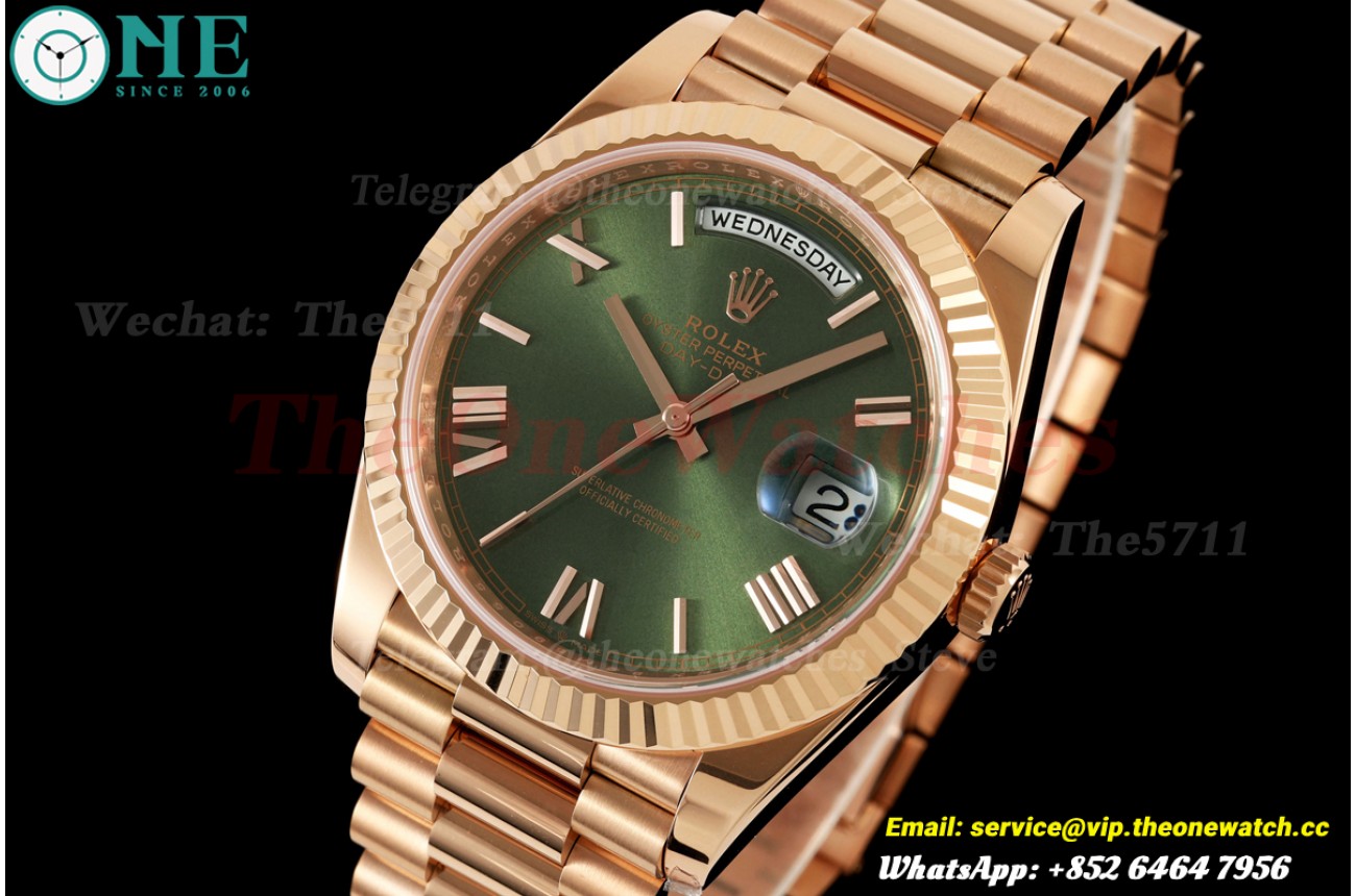 DayDate 228235 40mm RG/RG Green/Rmn RCF VR3255 (Weighted Approx.210g)