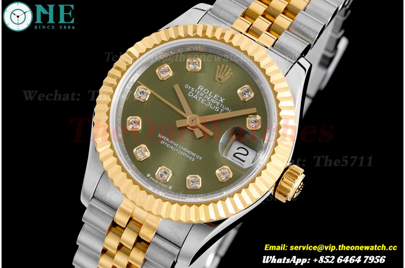 Datejust Ladies 28mm YG/SS Green Dial TWS NH05