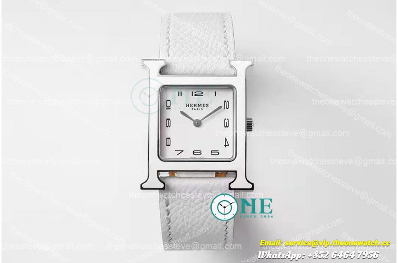 Hermes - Heure H SS/LE White/Num White Lacquered BVF Swiss Quartz