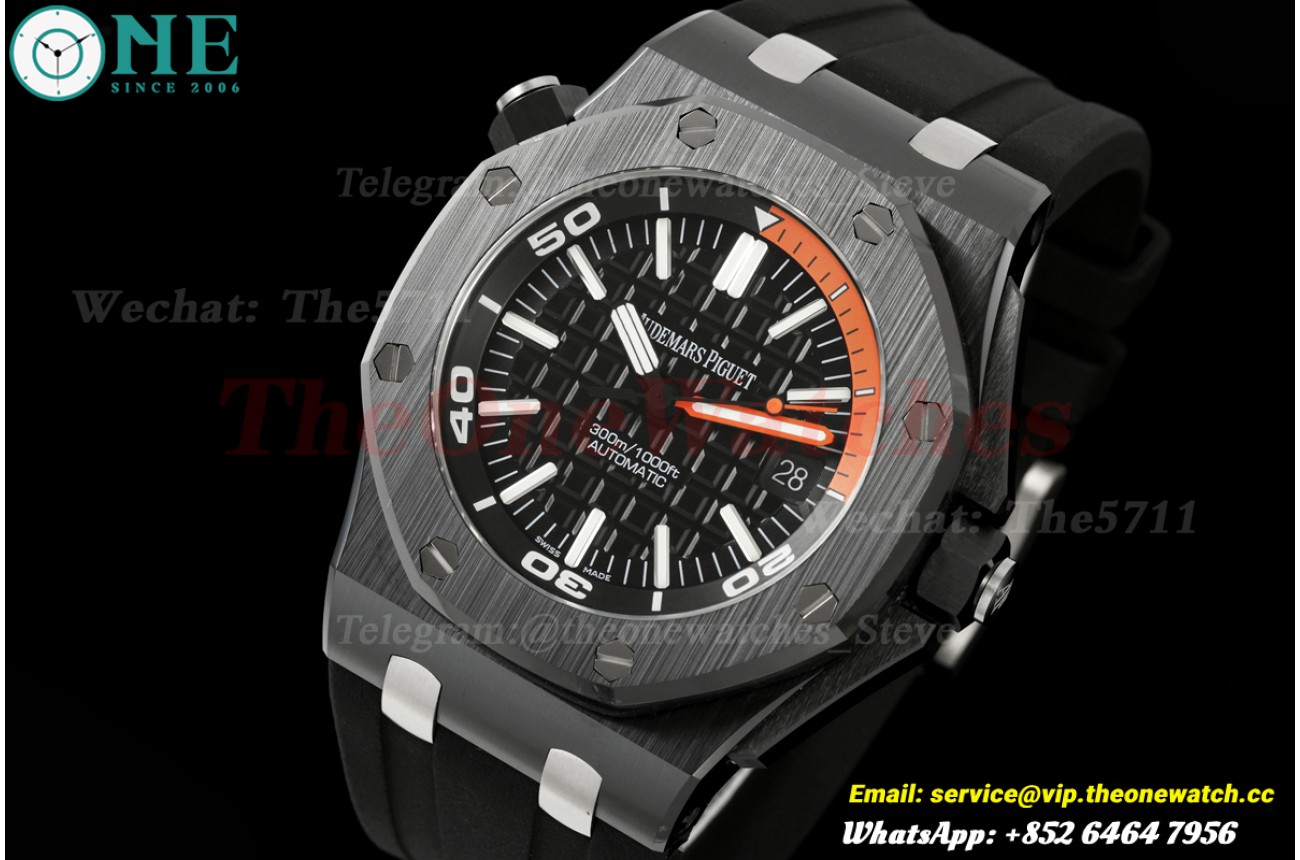Royal Oak 15707CE Black Ceramic/RU Black Dial JF SA3120