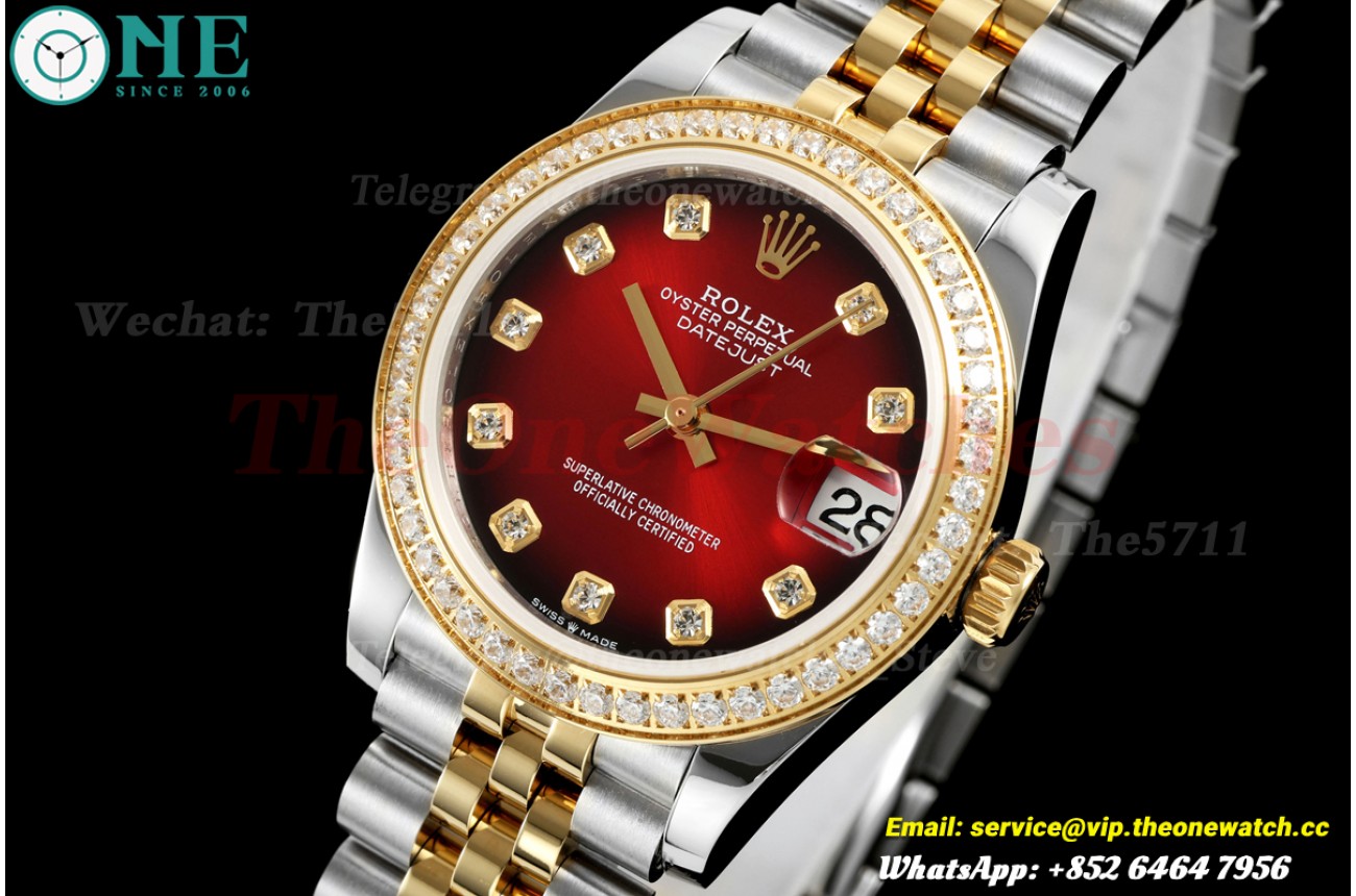 Datejust 278383 31mm Jub Dia SS/YG Red/Dia GMF A2824