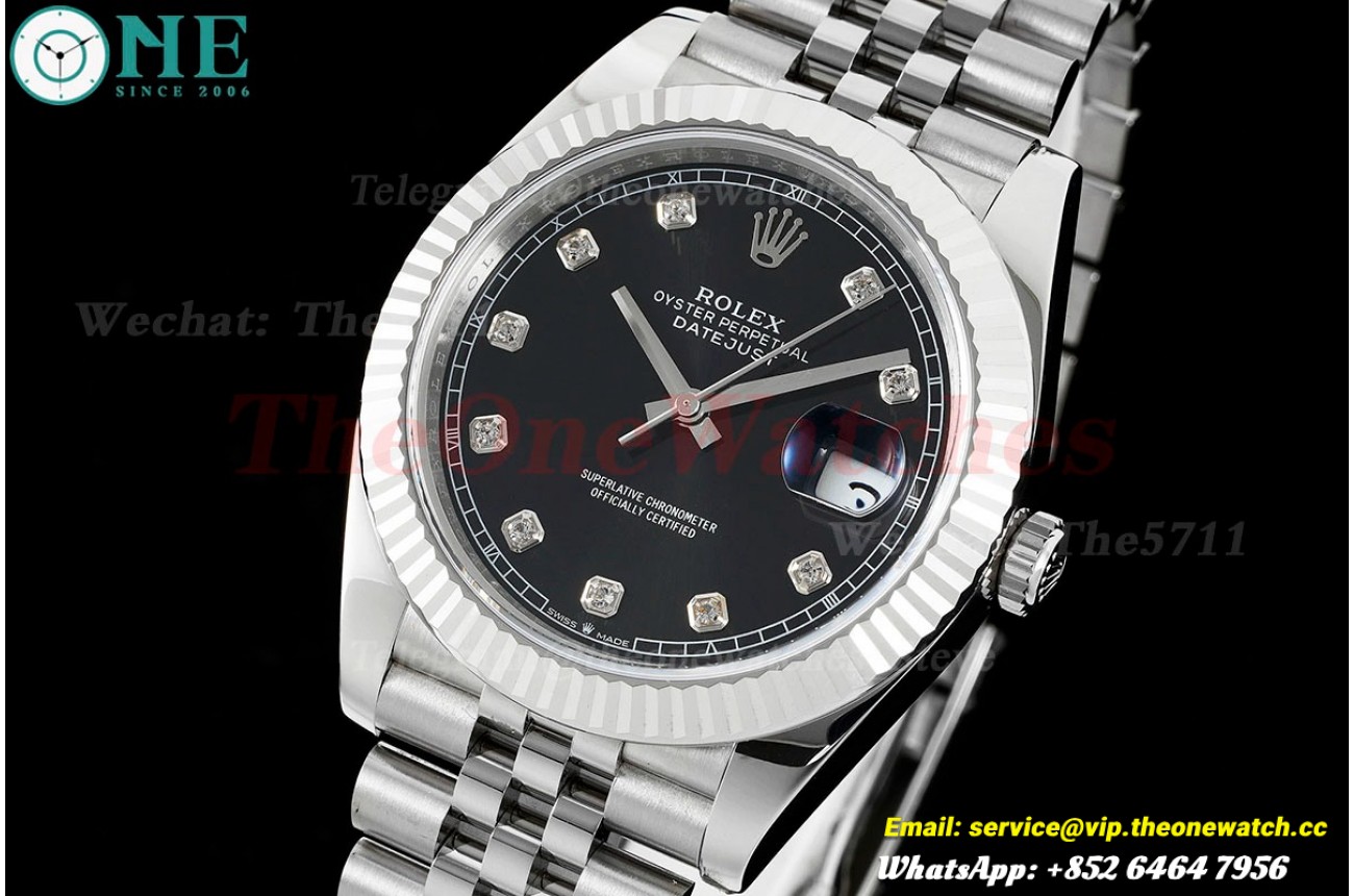 Datejust 126334 41mm Jubilee SS/SS Black/Dia JVS VR3235