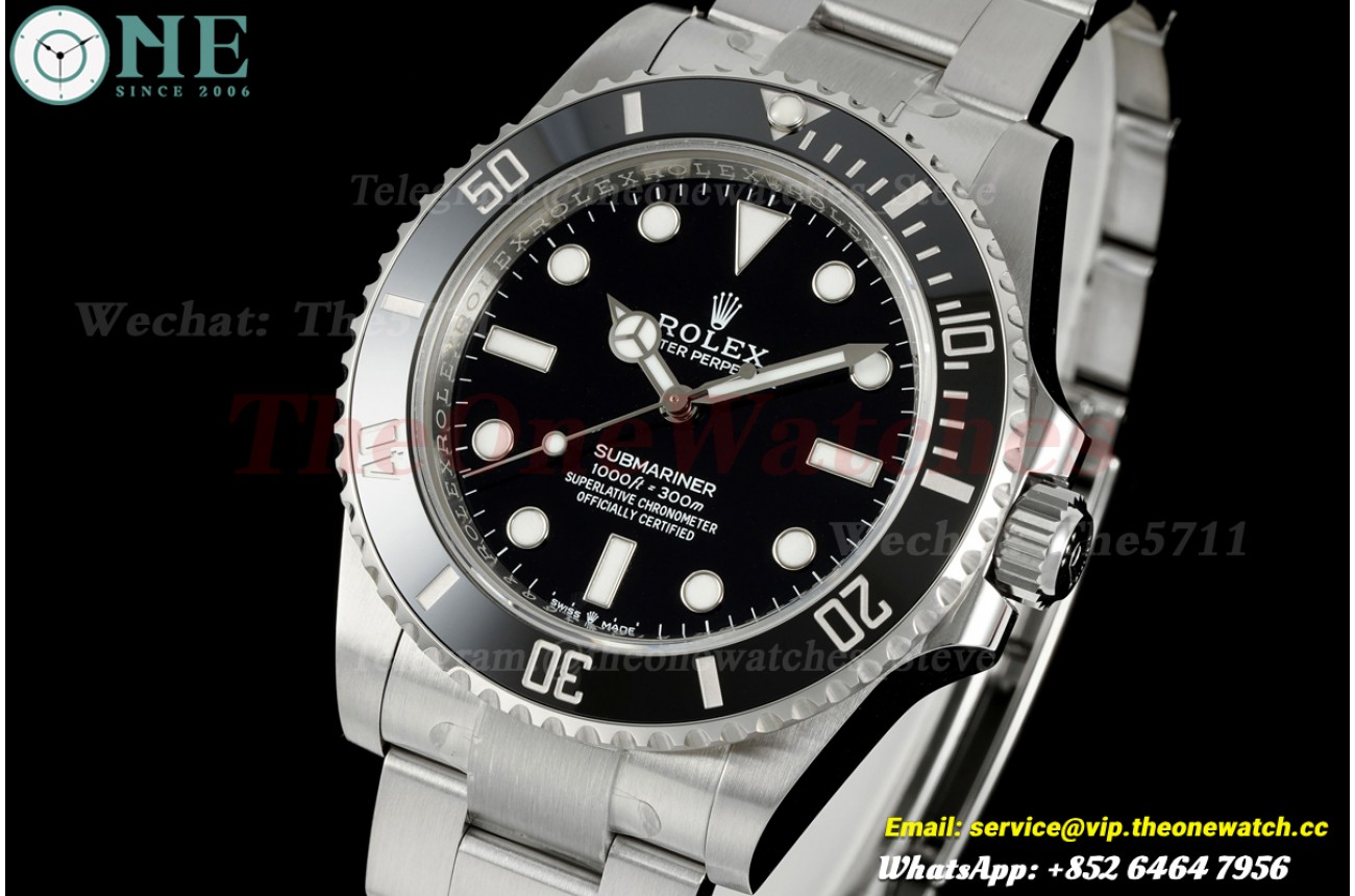Submariner 124060 No Date 41mm SS/SS Black Dial RICHF V2 JH3230 (Free Sprung)
