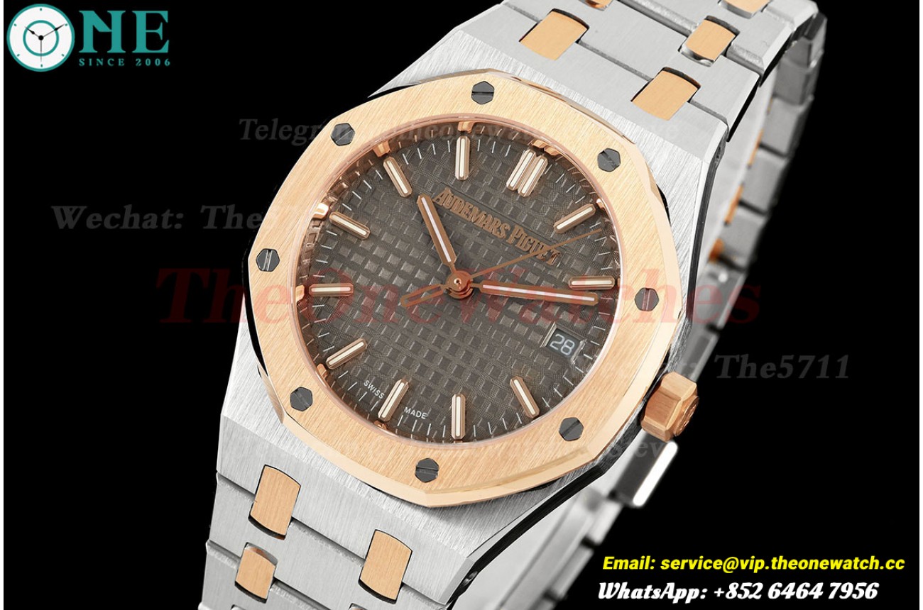 Royal Oak 77350 Ladies 34mm RG/SS Gray Dial 8F A5800