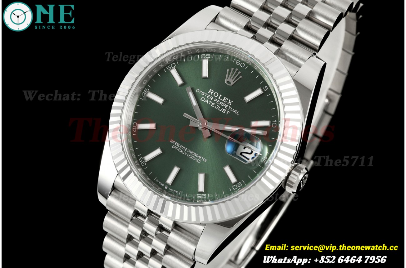 Datejust 126334 41mm Jus SS/SS Green/Stk WDF JH3235 (Free Sprung)