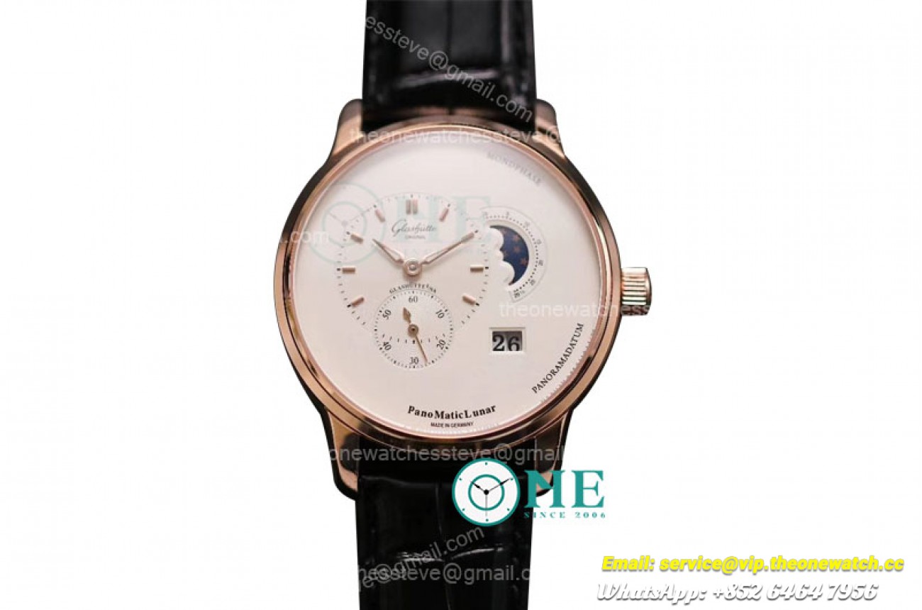 Glashutte - Panomatic Lunar RG/LE Wht/Stk TZF Asia 23J Mod