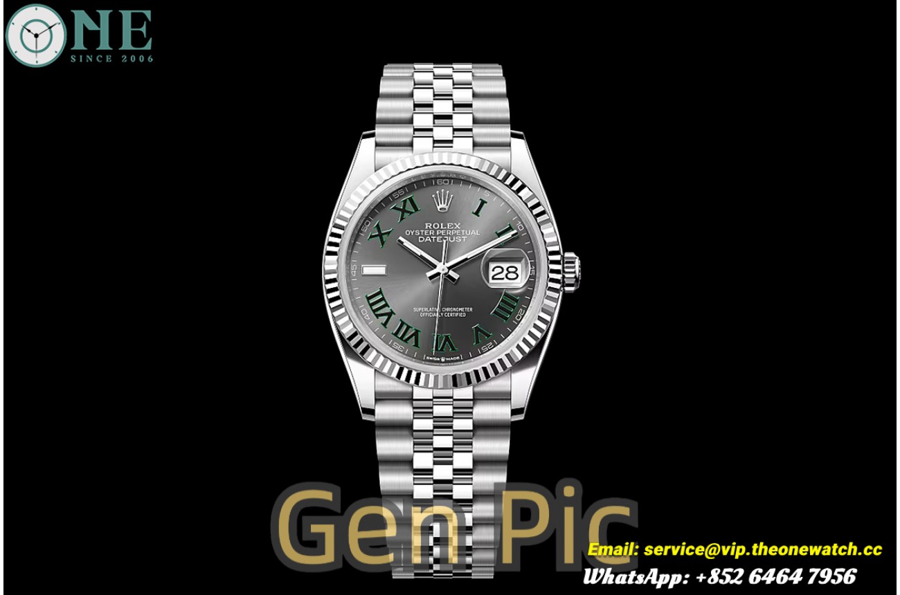 Datejust 126234 36mm Wimbledon Jub SS/SS Grey/Rmn VSF V2 DD3235