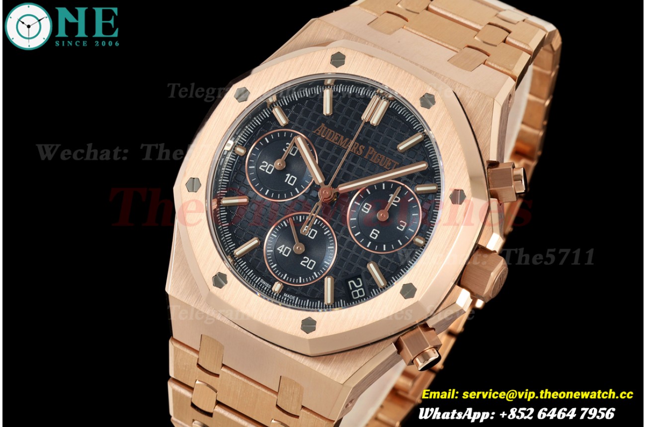 Royal Oak Chrono 26240OR “50th Anniversary” 41mm RG/RG Blue Dial DDF DD4401 (Weighted Approx.205g)