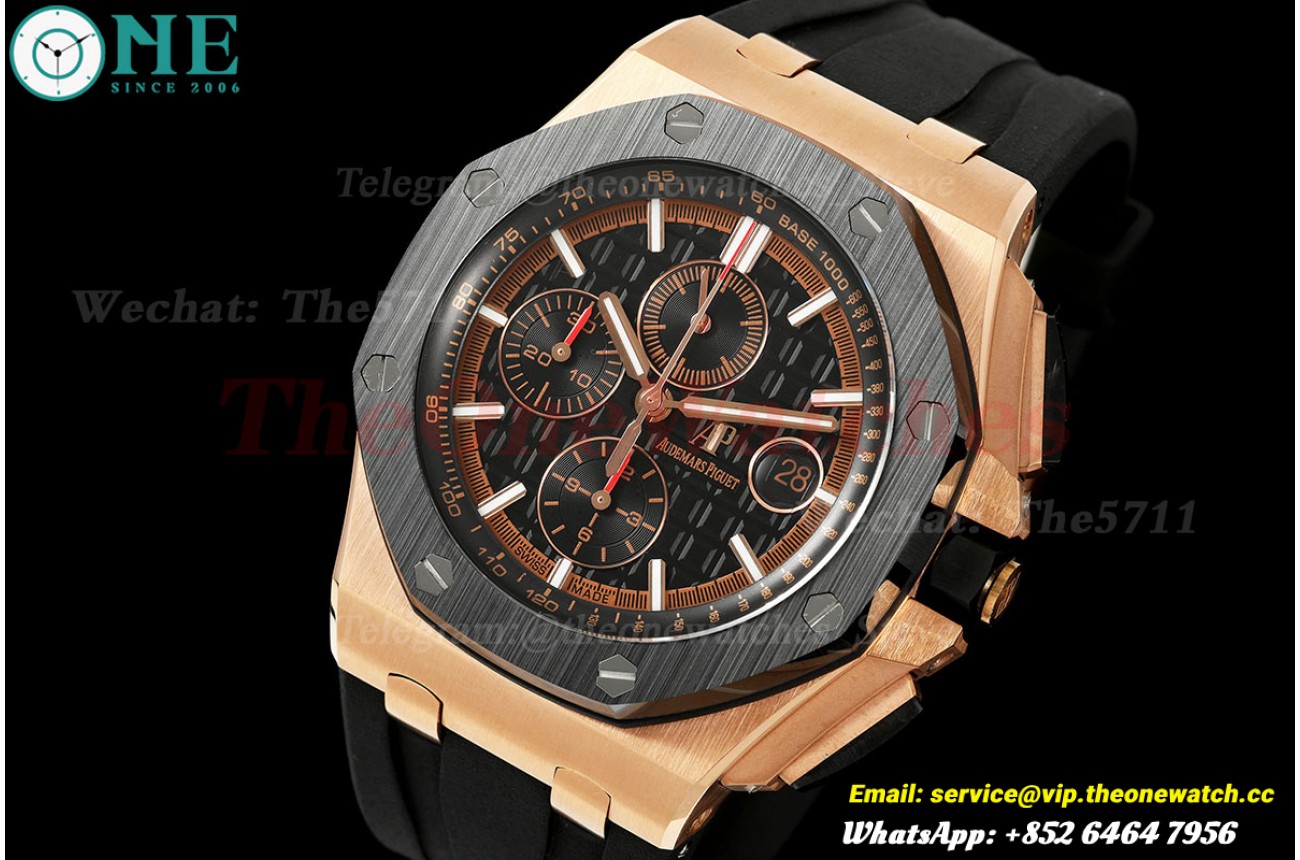 Royal Oak Offshore 26401RO 44mm RG/RU Black Dial JF A3126