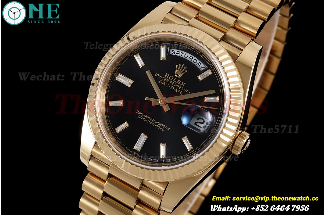 DayDate 228238 40mm YG/YG Black/Dia TMF VR3255 (Gain Weight)