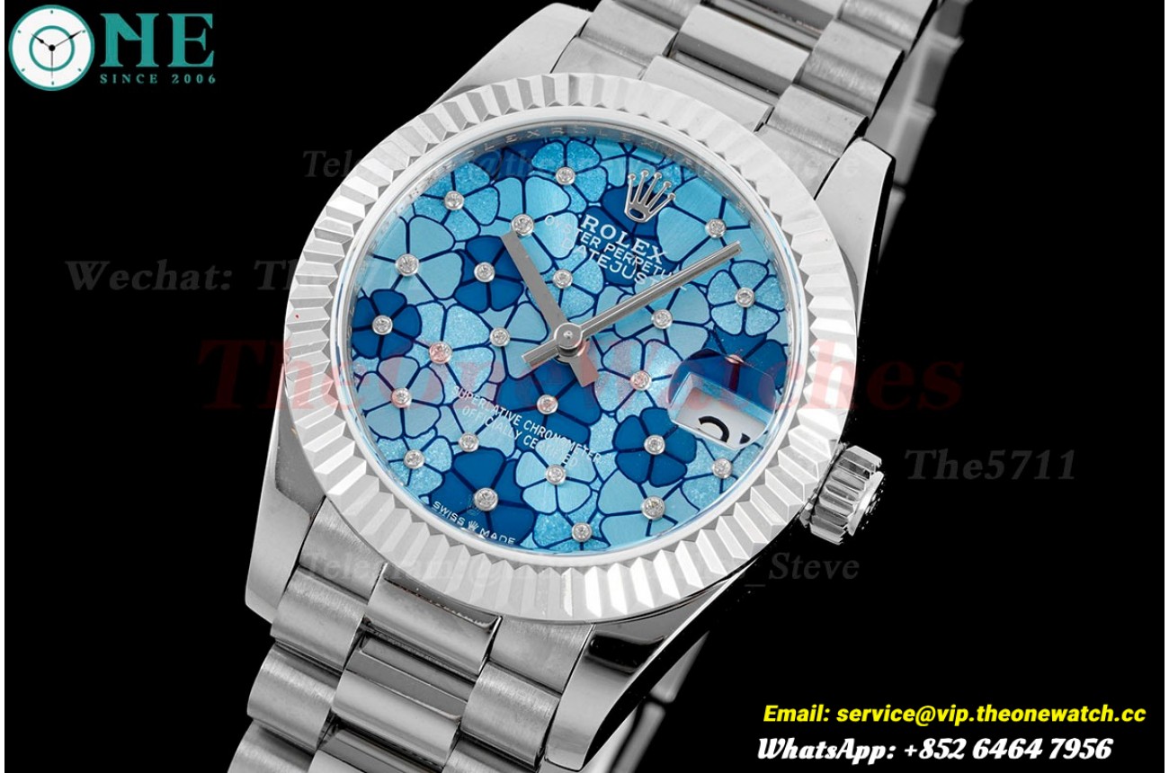 Datejust ladies 31mm SS/SS Flt Pres Blue JDF A2824