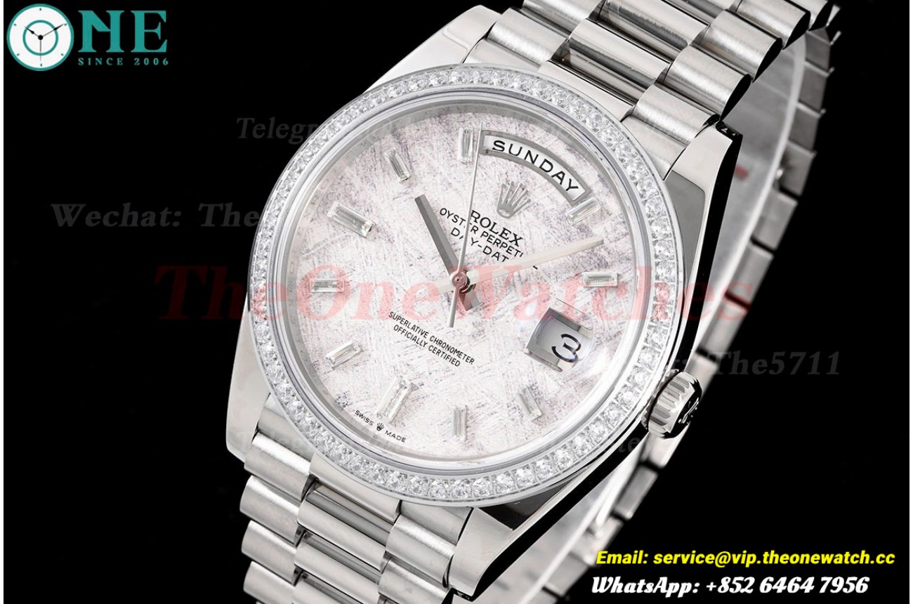 DayDate 228349 40mm Pres SS/SS Meteorite Dial GSF A3255 (Tungsten Heavy Version)