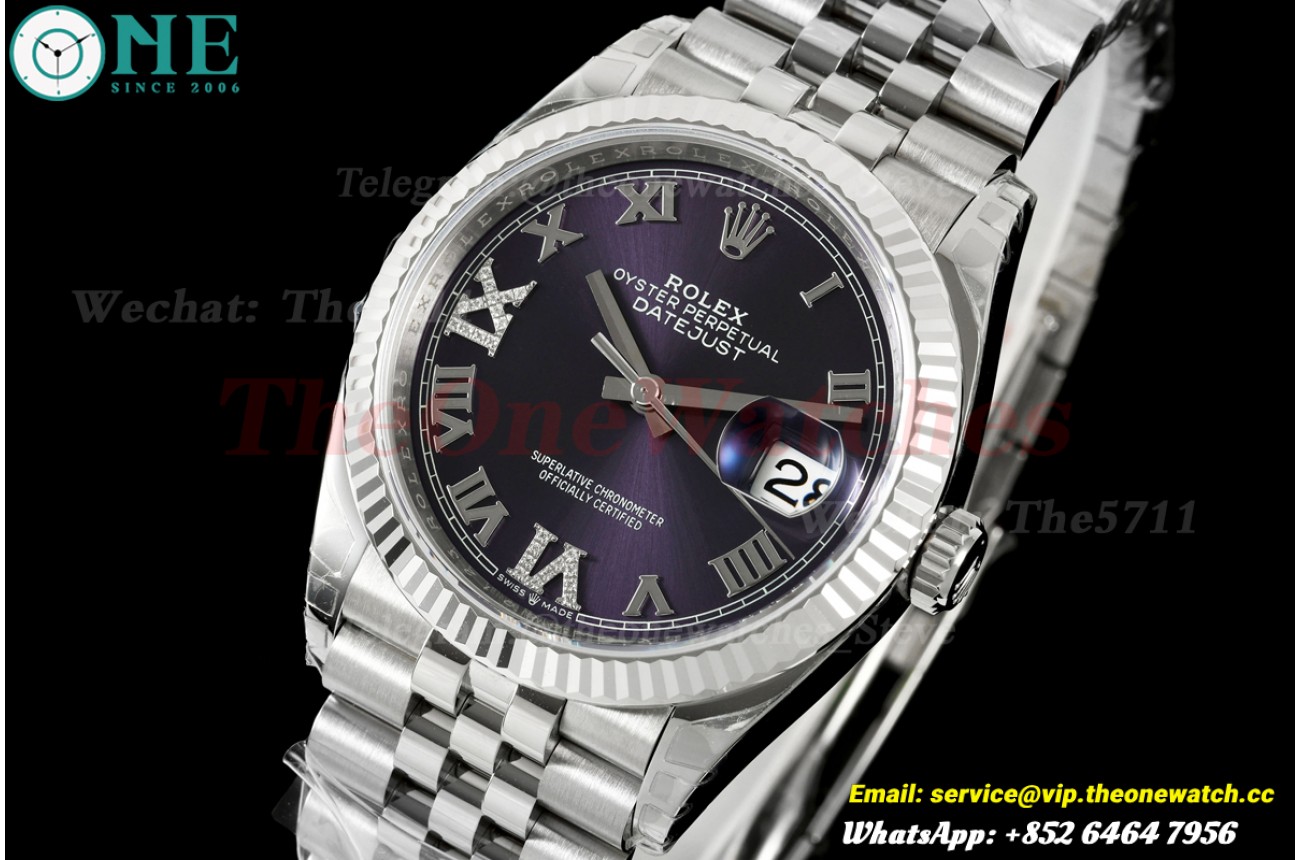Datejust 126234 36mm Jub 2026 SS/SS Purple/Rmn VSF V2 DD3235