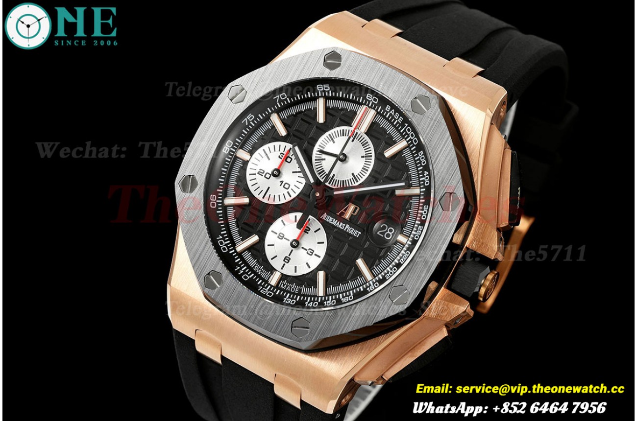 Royal Oak Offshore 26401RO 44mm RG/RU Black Dial JF A3126