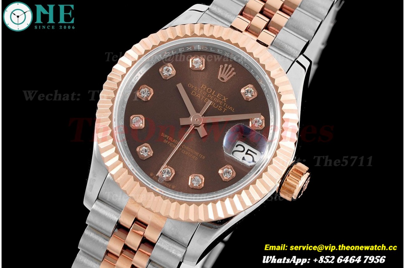 Datejust Ladies 28mm RG/SS Brown Dial TWS NH05